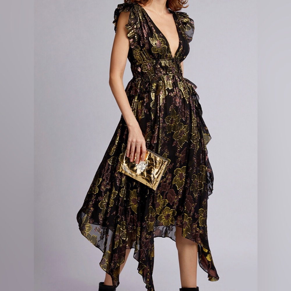 Ulla Johnson Metallic Gold Dress